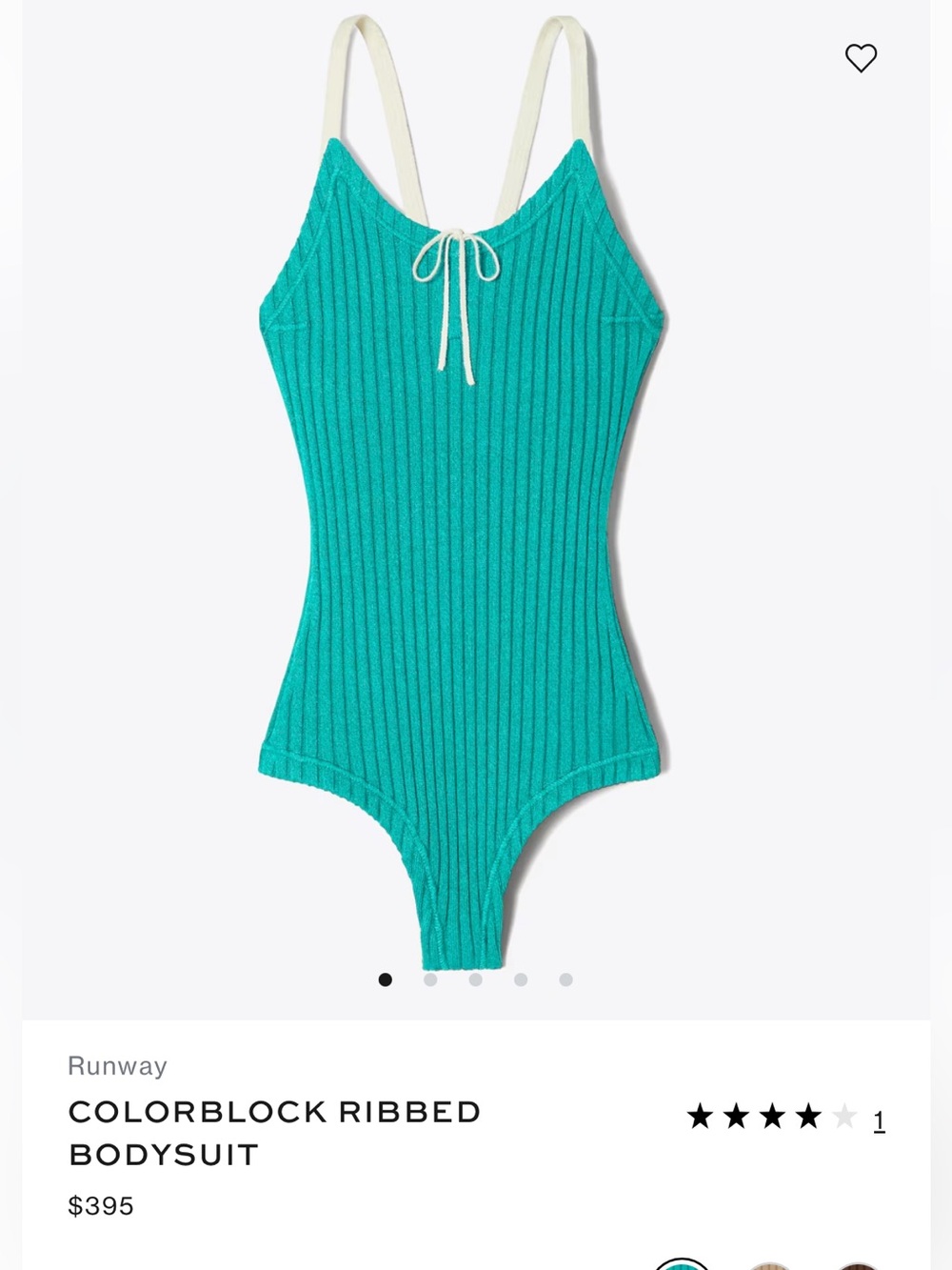 NWT Tory Burch Colorblock Ribbed Bodysuit